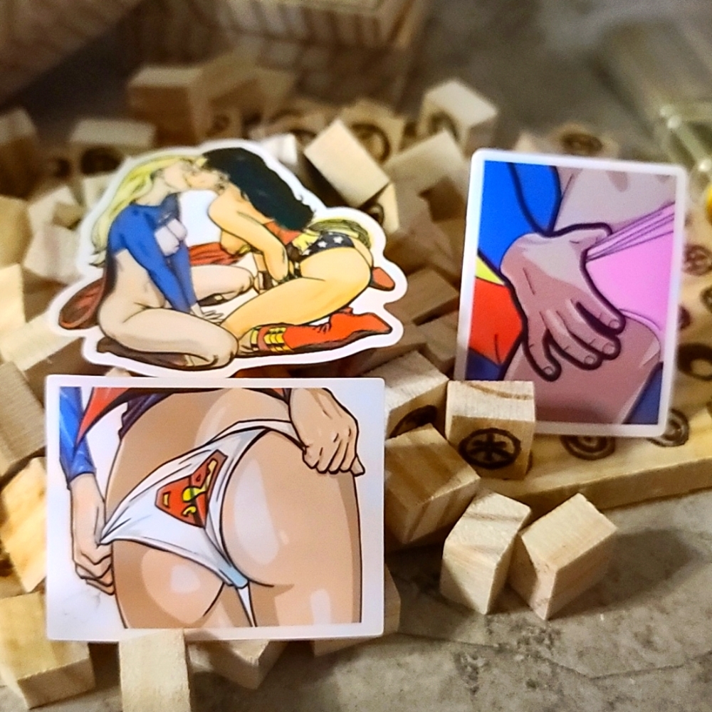 Naughty Superhero Stickers